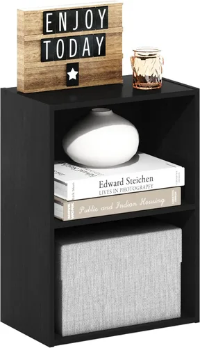 Vista 22 de Furinno LUDER - Estantería de libros, estantería moderna de 2 niveles, estantería abierta de 9 x 16 x 21, para sala de estar, dormitorio, oficina