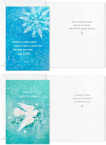 Vista 4 de Hallmark - Surtido de tarjetas festivas en caja, temporada de luz y amor (6 diseños, 36 tarjetas con sobres)