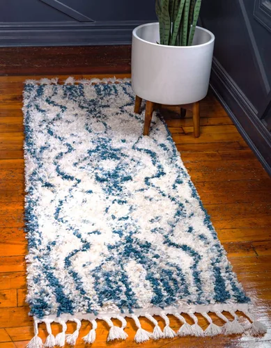 Vista 8 de Unique Loom Hygge Shag Collection - Alfombra rectangular de 2 pies 2 pulgadas x 3 pies 1 pulgada, color negro y blanco/gris