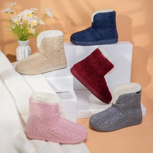 Vista 7 de HomeTop Women's Fuzzy Memory Foam Boot Slippers with Indoor Outdoor Rubber Sole