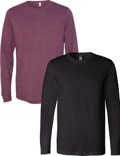 Vista 159 de Canvas Filmore 3501 - Camiseta de 4.2 onzas para hombre manga larga (1) Ceniza + (1) Jaspeado atlético