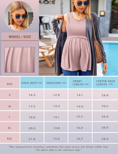 Vista 6 de Ekouaer Camisetas sin mangas de lactancia para mujer, paquete de 3