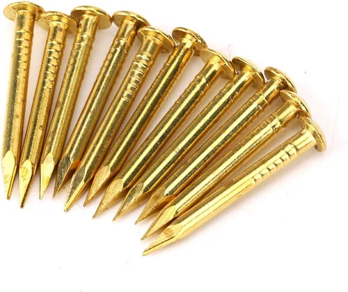 Vista 5 de Oumefar Uñas doradas de cabeza redonda de latón, minimodelo, bisagra de muebles de uñas, 100 piezas para accesorios de hardware, manualidades