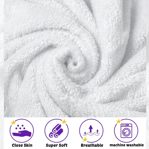 Vista 3 de Reginary Paquete de 4 toallas con capucha para bebé, toallas de baño de forro polar coral para bebé, 30 x 30 pulgadas, suaves y absorbentes, manta