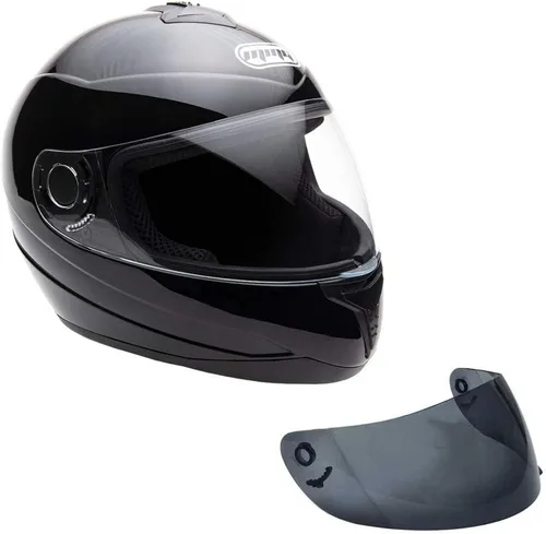 Vista 7 de MMG El casco integral para motocicleta DOT Street Legal viene con escudo transparente y protector ahumado de repuesto (MGAH26) (negro mate, mediano)
