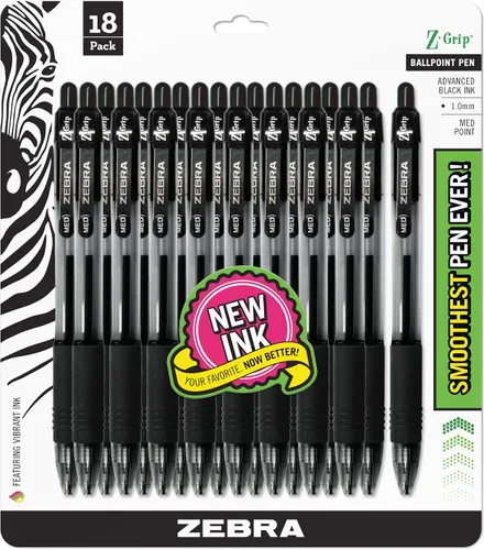 Vista 21 de Zebra Pen Z-Grip - Bolígrafo retráctil de punta media, 3/64 pulgadas, tinta negra, 12