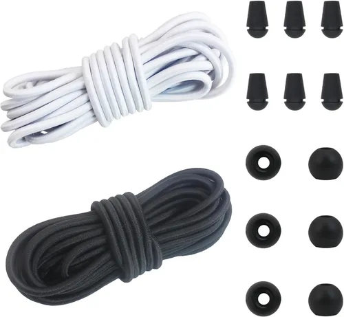 Vista 7 de Cordón elástico delgado negro de 2mm para hacer pulseras, cuerda elástica redonda de 129 pies, cordón para cuentas Pony, hilo elástico