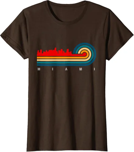 Vista 18 de Camiseta Retro City of Miami Florida, Negro