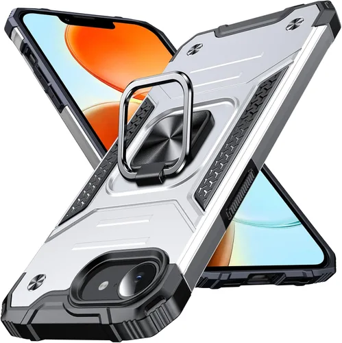 Vista 89 de Anqrp Funda resistente para iPhone 6/7/8/SE/SE2 con soporte de anillo mejorado y agarre, grado militar, a prueba de golpes, resistente y robusta