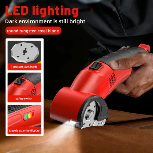 Vista 3 de Tijeras eléctricas inalámbricas, cortador de cartón, herramienta eléctrica y cortador de cajas con 2 cuchillas, cortador de cajas eléctrico