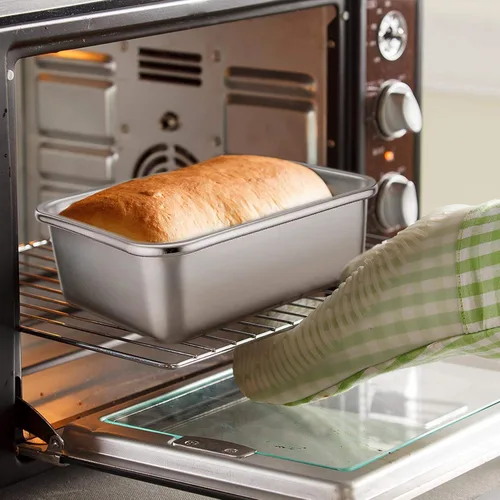 Vista 6 de TeamFar Sartén rectangular para tartas y brownies, de acero inoxidable, para lasaña, 8 x 10 x 3 pulgadas, libre de óxido y no tóxico, fácil
