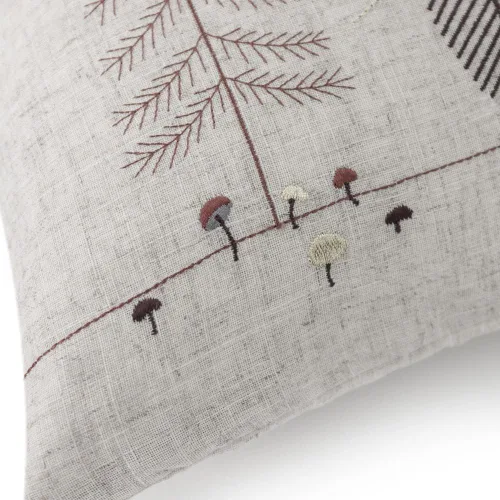 Vista 5 de JWH Fundas de almohada con diseño de ciervos navideños, bonitos árboles, conejo, hongos, funda de almohada decorativa de lino, cojín decorativo