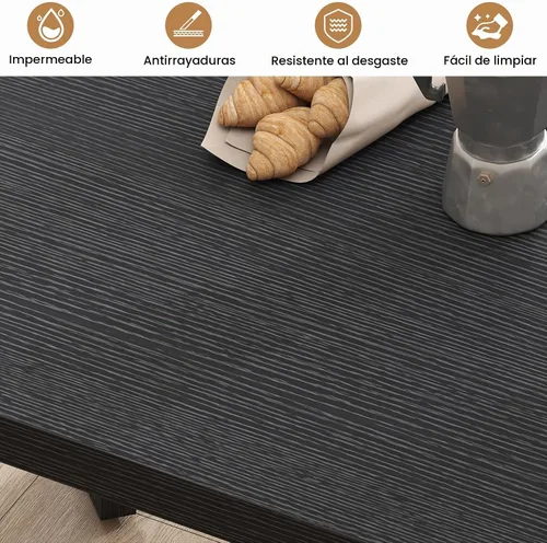 Vista 8 de Bigbiglife Mesa de comedor de 63 pulgadas para 6, mesa de comedor para interiores y exteriores con patas de madera, mesa de cocina con mesa grande
