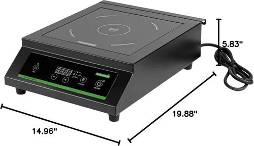 Vista 11 de Restaurantware -Kitchen Tek - Placa de inducción de 1800 W, 1 placa eléctrica con sensor táctil - 140F a 465F, 10 ajustes de potencia, estufa