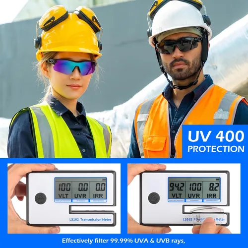 Vista 4 de OXG Paquete de 12 lentes de seguridad para hombres y mujeres, ANSI Z87.1, lentes de trabajo resistentes a los arañazos y impactos, lentes protectoras