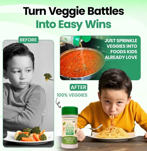 Vista 2 de Easy Peasie Polvos vegetales naturales para niños y comensales exigentes Aditivo de polvo de vegetales oculto para comidas y batidos