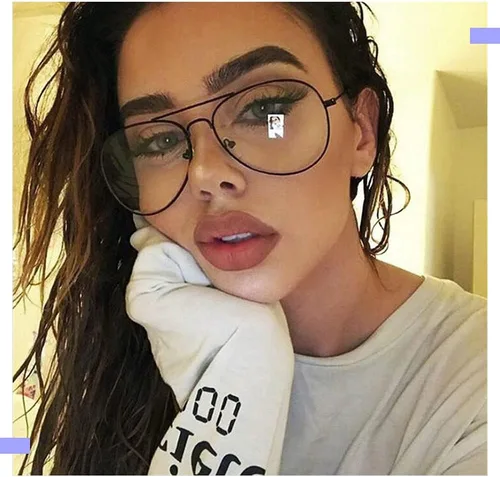 Vista 3 de Dollger Gafas de lente transparente Aviator sin receta para mujeres y hombres 3025 negro