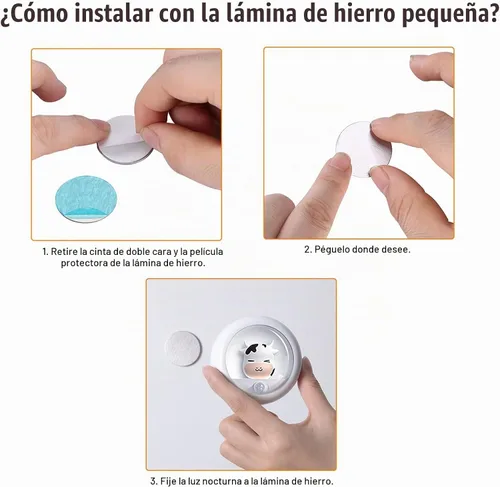 Vista 8 de AIMILAR Luz nocturna, luz recargable con sensor de movimiento con brillo ajustable y 3 opciones de montaje, luces nocturnas ideales para niños