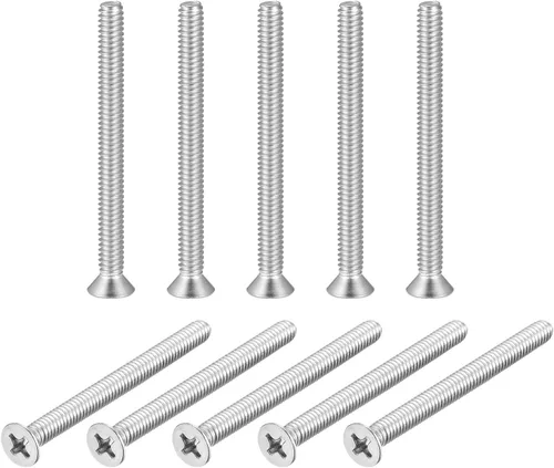 Vista 7 de uxcell Tornillos de máquina de cabeza plana de 1/4-20x1-3/4 "Tornillos de acero inoxidable Phillips 304 10pcs