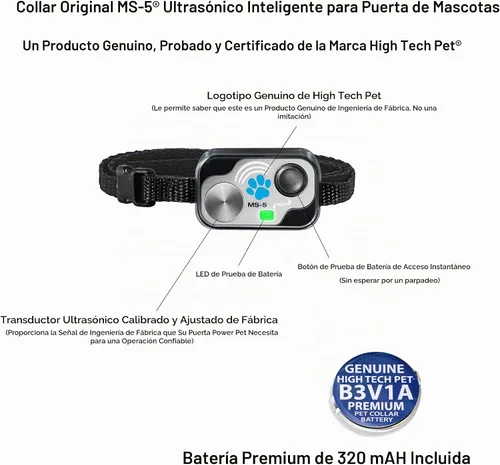 Vista 3 de High Tech Pet MS-5 Collar Automático para Mascotas de la Marca - Resistente al Agua - Resistente - Ligero - Batería de Larga Duración Incluida