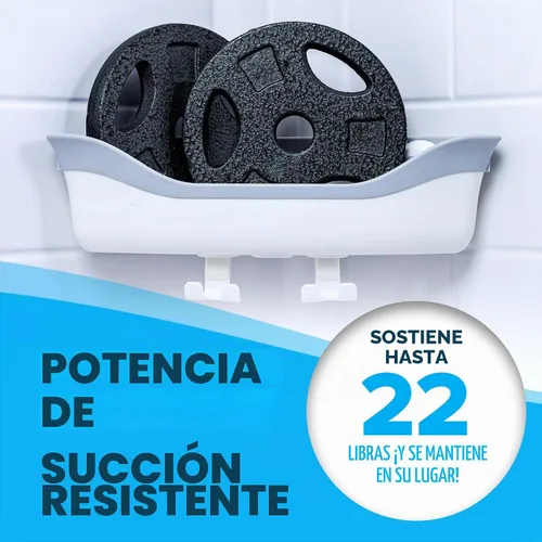 Vista 4 de SlipX Solutions Organizador de ducha con ventosa de esquina, soporta hasta