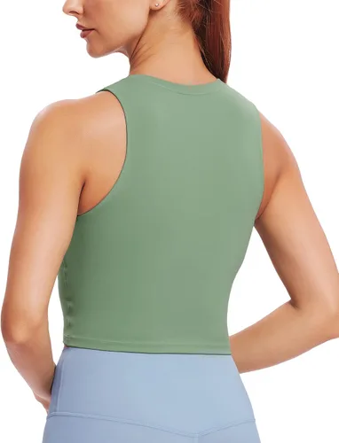 Vista 2 de Natural Feelings - Sujetadores deportivos sin mangas con relleno extraíble para mujer ombligueras para yoga entrenamiento correr