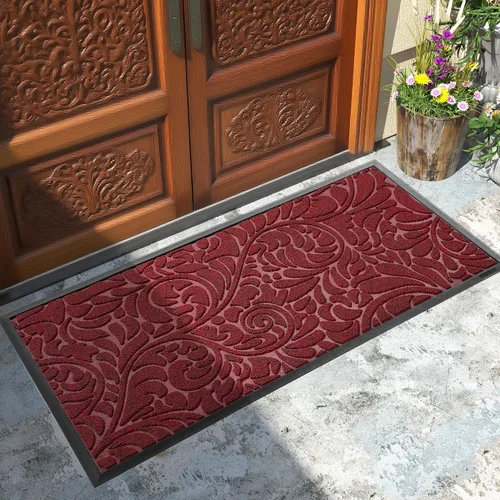 Vista 11 de Yimobra Tapete para puerta de entrada exterior, 29.5 x 17 pulgadas, impermeable, resistente, para puerta delantera, tapete antideslizante resistente