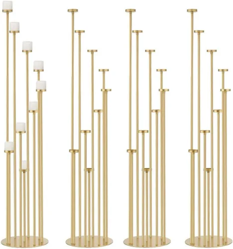 Vista 12 de Candelabro Negro de Piso de 9 Brazos Portavelas para Decoración del Hogar, Bodas, Cenas, Eventos Formales (Vela Excluida) Candelabro negro