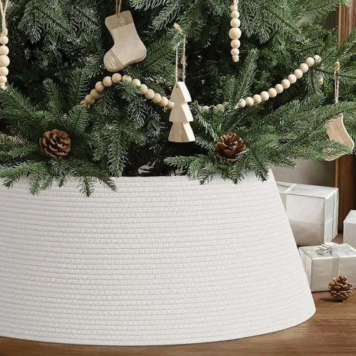 Vista 14 de Collar de árbol de Navidad, falda grande para árboles artificiales de 6 a 9 Negro