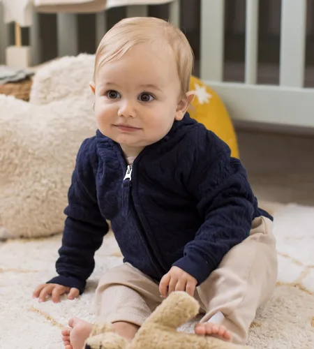 Vista 3 de Burt's Bees Baby Sudaderas para bebé, chaquetas ligeras con cremallera y abrigos con capucha, algodón orgánico