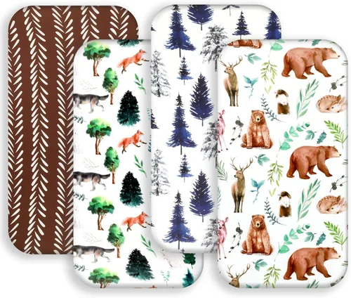Vista 15 de Juego de 4 sábanas para moisés de madera neutra, unisex, para moisés estándar para bebés, niños o niñas