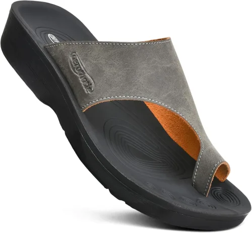 Vista 8 de AEROTHOTIC - Sandalias con soporte de arco cómodas para mujer, con punta dividida, estilo elegante, con almohadilla y correa, con plantilla