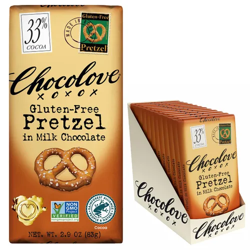 Vista 12 de Chocolove XOXO Avellanas en barra de chocolate con leche - Barra de 3.2 oz
