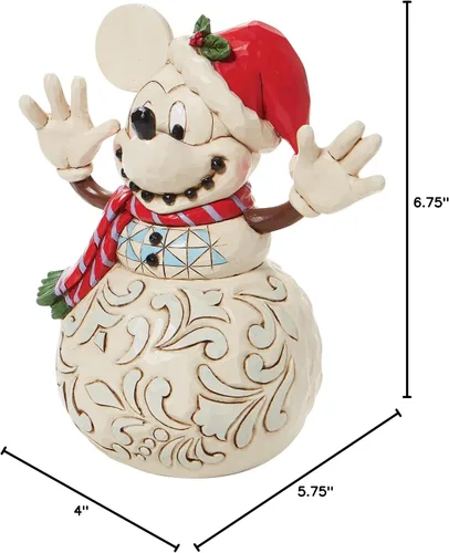 Vista 5 de Enesco Disney Traditions by Jim Shore Figura de Mickey Mouse Snowman Snowy Smiles - 6.75 pulgadas, multicolor