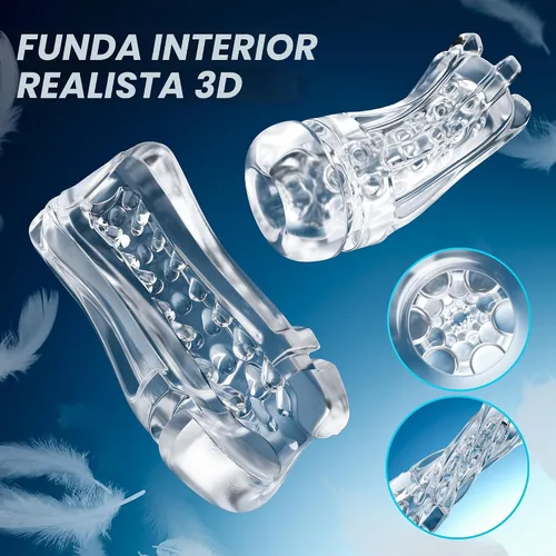 Vista 7 de EINSEO Masturbador masculino de succión, coño de bolsillo AI con 7 modos de juguetes para adultos Hands-free suction male stroker with 7 modes, 3D