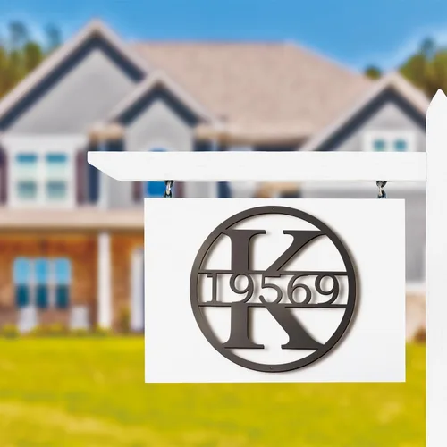Vista 8 de Monogram Letter Metal Sign, Custom Metal Name Sign Address Numbers, Metal Wall Art, Family Wall Decor, Outdoor Metal Sign, Personalized Family Name