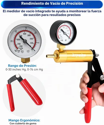 Vista 4 de ATP Kit de prueba de bomba de vacío de mano con cambio de aceite de purga de líquido de frenos 2 en 1