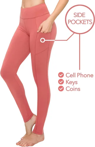 Vista 5 de ALWAYS Leggings de yoga para mujer, de cintura alta, suaves, lisos, elásticos, de cintura alta