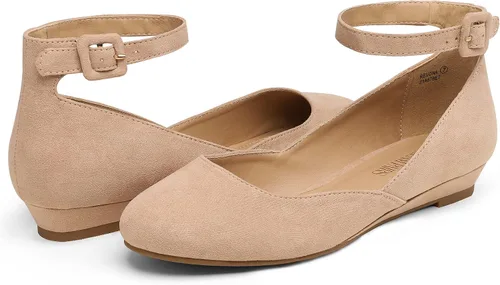 Vista 4 de Dream Pairs Revona - Zapatos planos para mujer, con correa para tobillo y plataforma baja