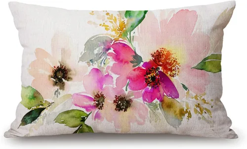 Vista 16 de Solekla Fundas de almohada de 12 x 20 pulgadas, decoración rústica de granja, fundas de almohada florales mexicanas, algodón lino, arte étnico