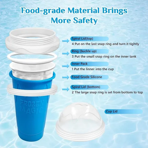 Vista 4 de Taza de granizado Slushie Maker Cup, Taza de granizado mágica congelada - ¡Crea deliciosos granizados en cualquier lugar con esta divertida y genial