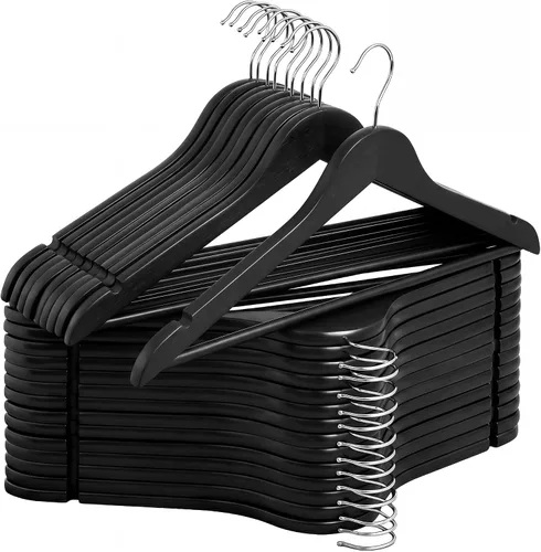 Vista 10 de StorageWorks - Paquete de 20 perchas de madera para abrigos, camisas, chaquetas, pantalones y trajes, color cereza oscuro