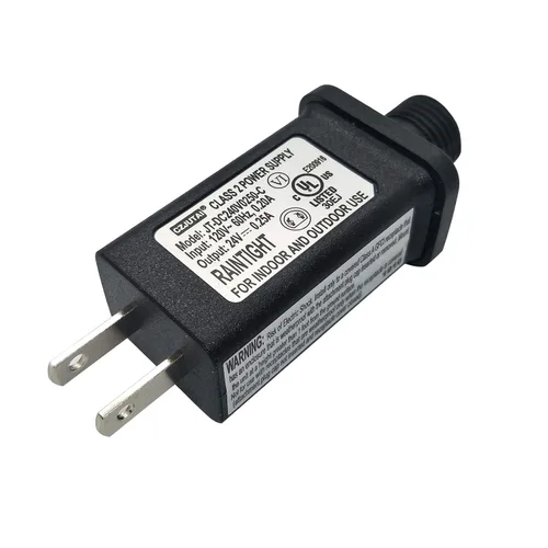 Vista 2 de Controlador de transformador LED de 24 V, fuente de alimentación clase 2, impermeable IP44, transformador de bajo voltaje, enchufe estadounidense