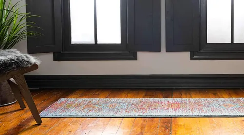 Vista 3 de Unique Loom Vita Collection - Alfombra de área, 2' x 6' 7, azul claro