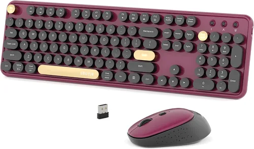 Vista 7 de Coloridos teclados inalámbricos de computadora y mouse combinados