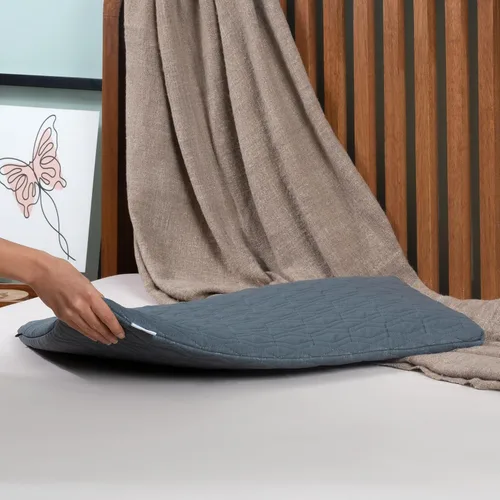 Vista 8 de The White Willow Almohada de cama de espuma viscoelástica ultrafina para dormir, gel de enfriamiento delgado, almohada ortopédica para aliviar