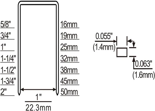 Vista 8 de Freeman PWCS50 - Grapadora neumática de corona de calibre 16 de 1 pulgada de ancho para grapas Freeman, DeWalt o Bostitch serie 16S2