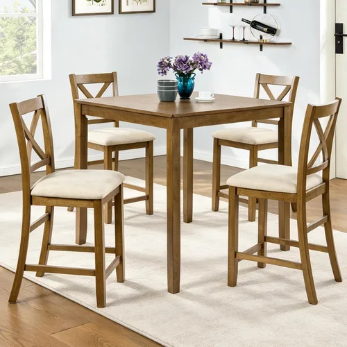 Vista 10 de Harper & Bright Designs Juego de mesa de comedor de 6 piezas con sillas