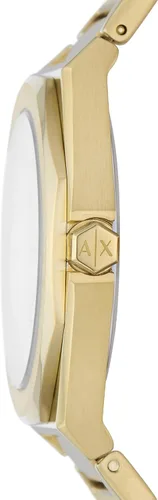 Vista 2 de AX Armani Exchange Reloj para mujer, reloj octogonal de tres manecillas para mujer con correa de acero inoxidable o silicona
