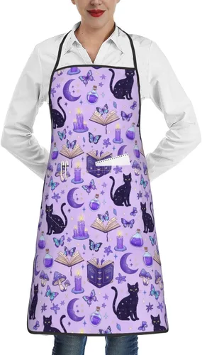 Vista 43 de Delantal unisex con cuello ajustable con bolsillos espaciosos y lazos largos